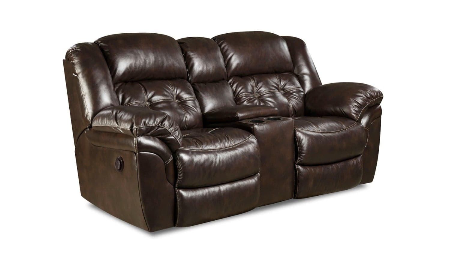 155 Power Console Loveseat in Chaps Whiskey Leather